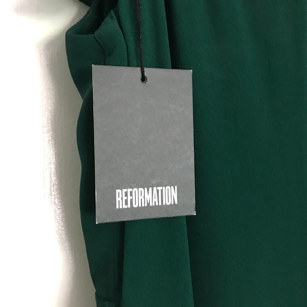 Reformation Adora Dress Dark Green NWT Size 12 - Picture 8 of 8
